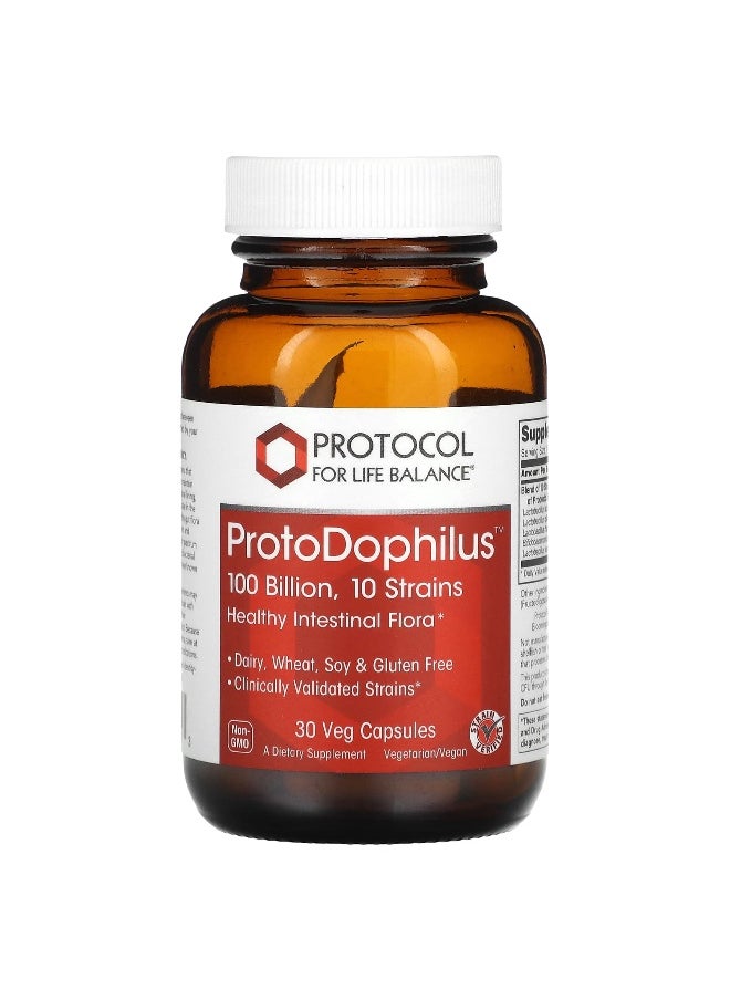 Protocol For Life Balance - Protocol for Life Balance, ProtoDophilus, 100 Billion, 30 Veg Capsules - Image 1