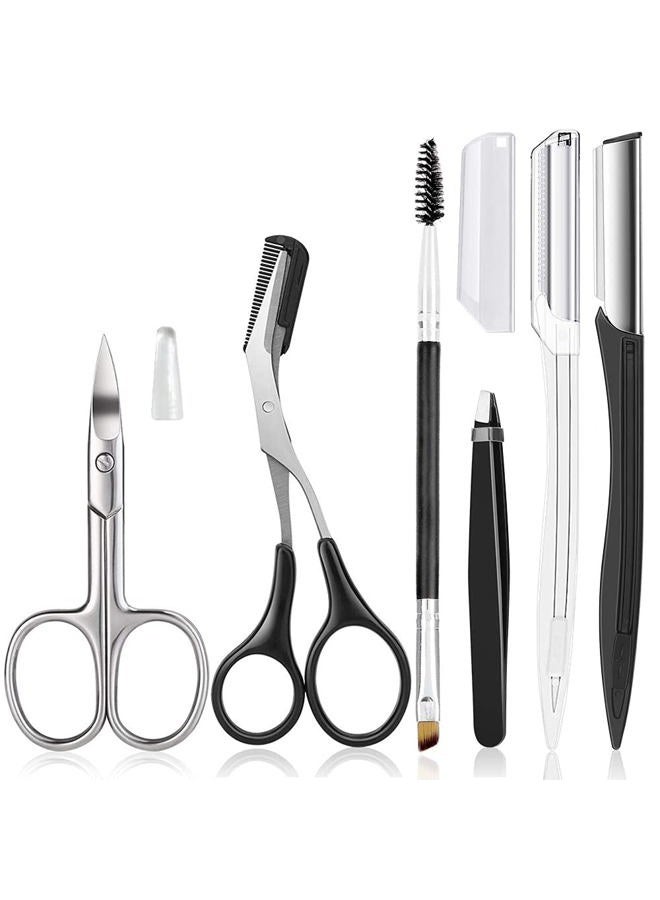HiMo Eyebrow Trimmer Kit, 6 in 1 Eyebrow Scissors, Tweezer, Eyebrow Razor, Shaping Scissors & Brush for Women - Image 1