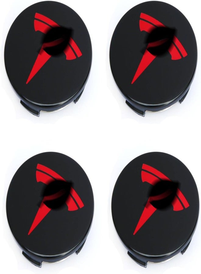 Tesheer Wheel Center Hub Cap Kit with Tesla Emble Brand Center Caps for Model 3 Model Y with 20 Lug Nut Covers (4PCS) (Red) - Image 1