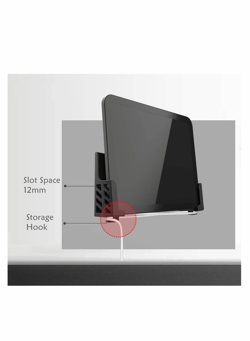 Universal Wall Mount Holder for Tablets & Phones - Damage-Free Installation with 3M Adhesive or Screws, Compatible with iPad, iPhone, Kindle & More - Image 1