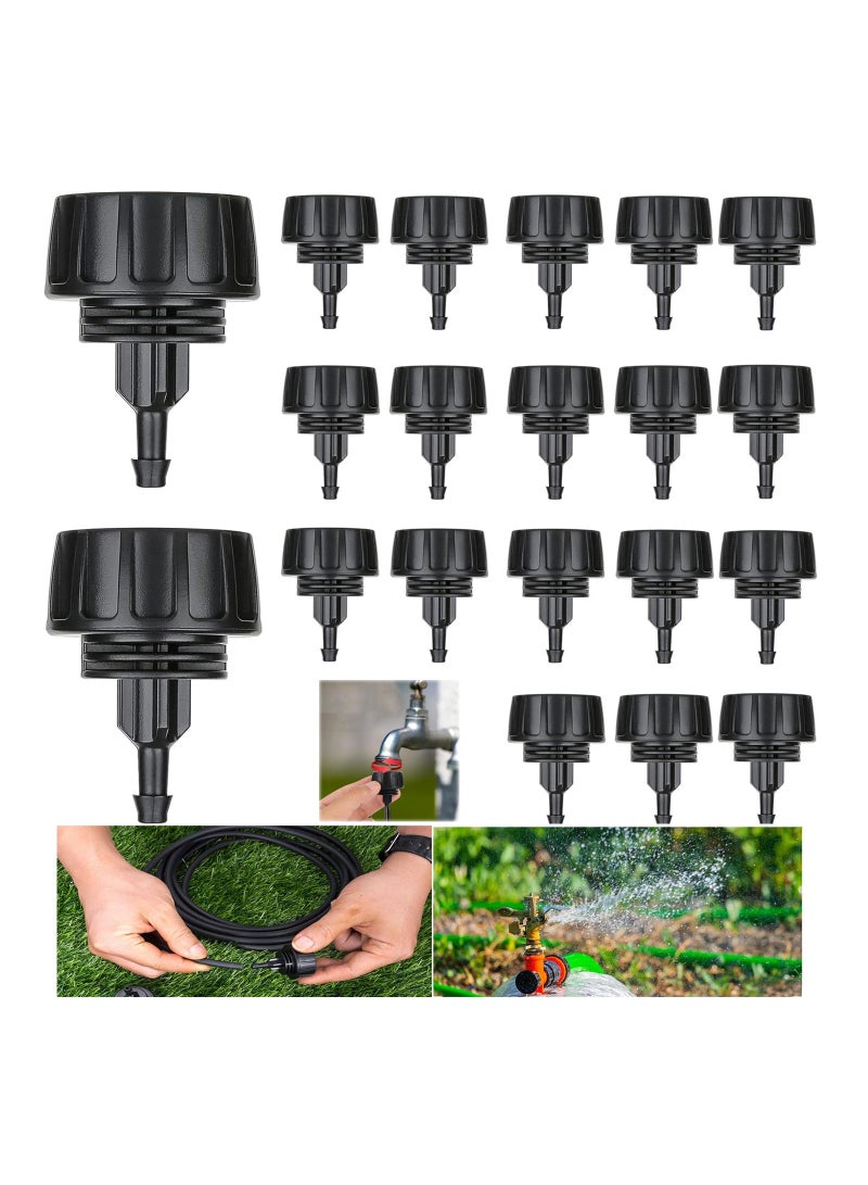 SYOSI Drip Irrigation Hose Connectors,1/4 Inch Drip Irrigation Tubing x 3/4 FHT Swivel Garden Faucet Adapter, Convert 3/4" Garden Hose to 1/4" Drip Pipe for Irrigation Kits (20-Pack)  - Image 1