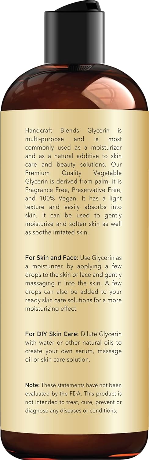 Handcraft Blends Vegetable GlycerinGlycerine for DIY Blends 8 Fl Oz 100 Pure and Natural Premium Grade Oil for Skin and Hair Hair and Body Massage - Image 3