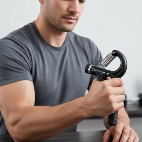 Kasrat Adjustable Hand Gripper (Grey), Hand Gripper for Men & Women for Gym | Workout | Hand Gripper to use in Home for Forearm Exercise, Finger Exercise Power Gripper [Black] - Image 4