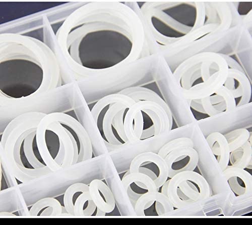 General Foam Plastics 225 PCS Clear Food Grade Silicone O Rings Rubber Set - Variety of Sizes Clear Food Grade Silicone Sealing Gasket - Image 1