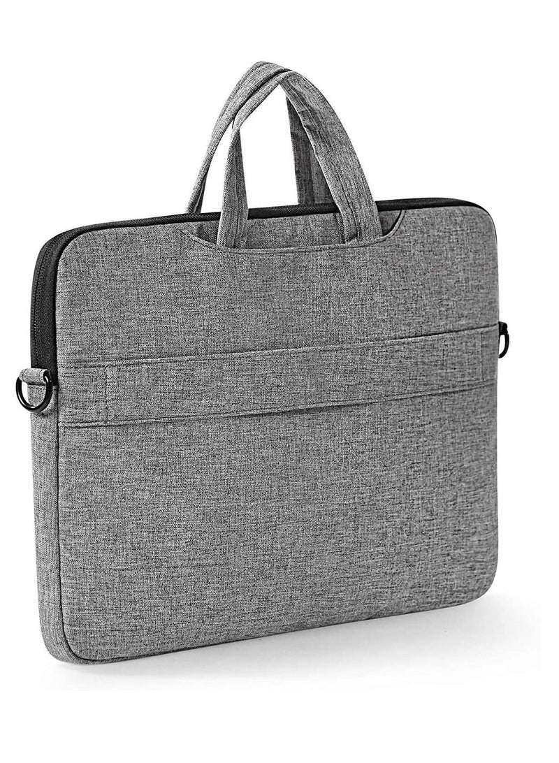 Okada Laptop Shoulder Bag Compatible with MacBook Air Pro13 & 13.3 inch Notebook Compatible with MacBook Pro 14 inch 2023-2021 A2779 M2 A2442 M1 Polyester Flapover Briefcase Sleeve Case Grey  - Image 2