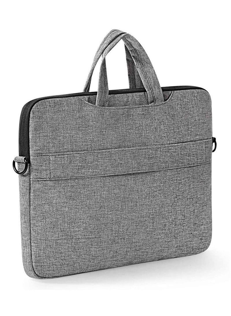 Okada Laptop Shoulder Bag Compatible with MacBook Air Pro13 & 13.3 inch Notebook Compatible with MacBook Pro 14 inch 2023-2021 A2779 M2 A2442 M1 Polyester Flapover Briefcase Sleeve Case Grey  - Image 4