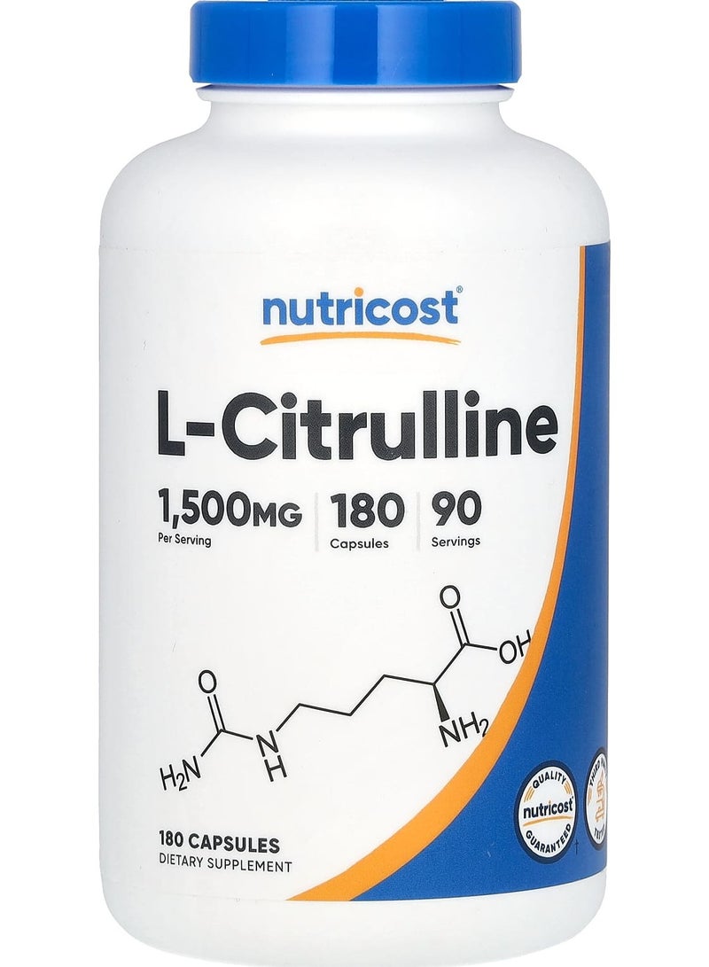 Nutricost L- Citrulline, 1,500 mg, 180 Capsules (750 mg per Capsule)