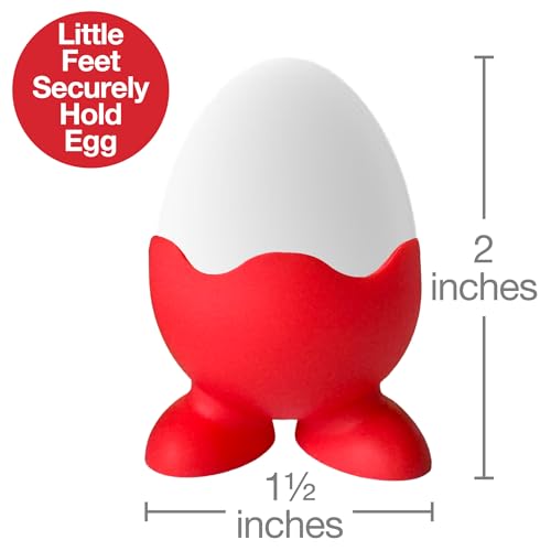 Good Cooking Silicone Egg Serving Cup (Set of 5 Holders) for Cooked Hard Boiled or Poached Soft Eggs- Multi Color Pack for Single Egg w Feet- Dishwasher Safe, Easy to Clean- Breakfast, Brunch, Morning Kitchen Tool - Image 5