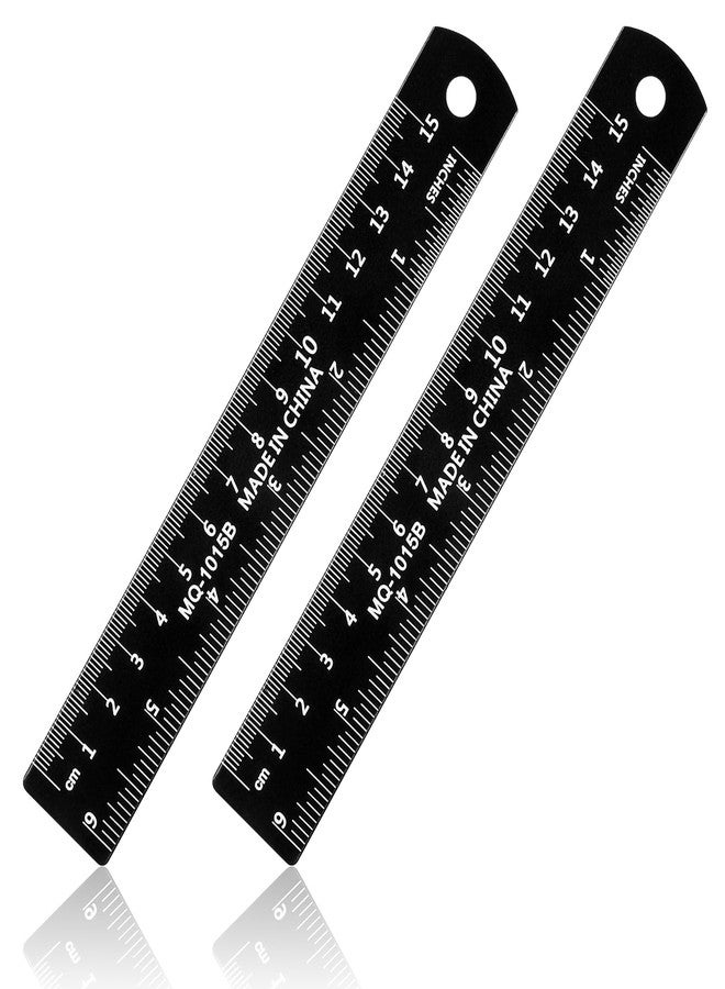 6 Inch Ruler Case FdcLixuvol Metal Ruler, 2PCS 6 Inch Rulers with Inch to mm Conversion ...