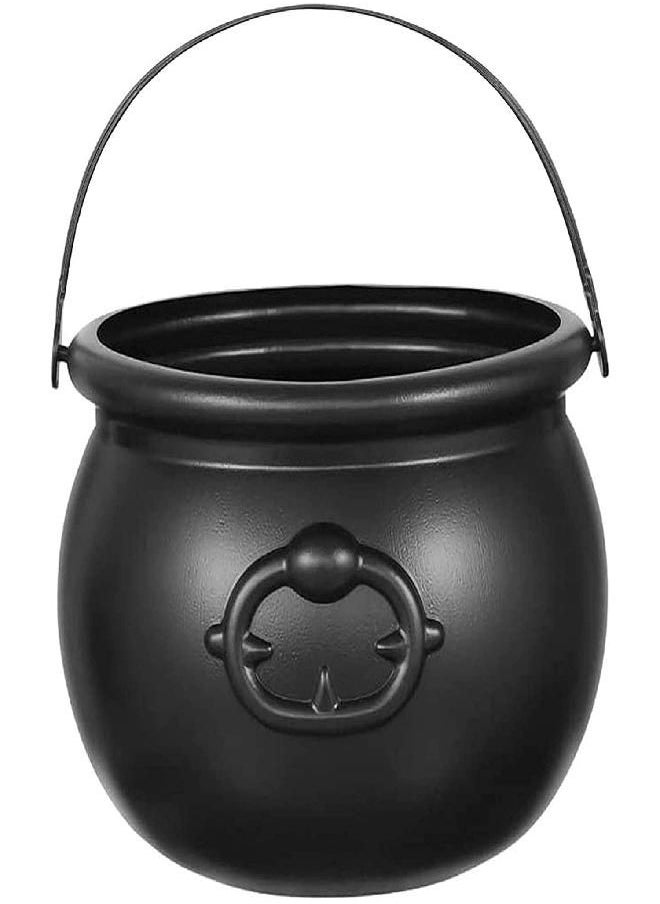 4E's Novelty Black Cauldron Plastic Large 7.5" St. Patricks Day Pot of Gold Decoration Prop, Lucky Coin Holder with Handle for Saint Patricks Day Accessories, Supplies, & Centerpiece for Table  - Image 1