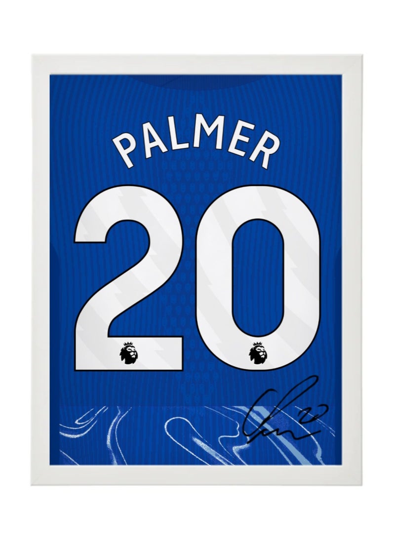 Boomah Accessories Cole Palmer Chelsea Shirt Autographed Framed Poster 30x40cm - Football Memorabilia, Soccer Collectible, Gift for Fans 