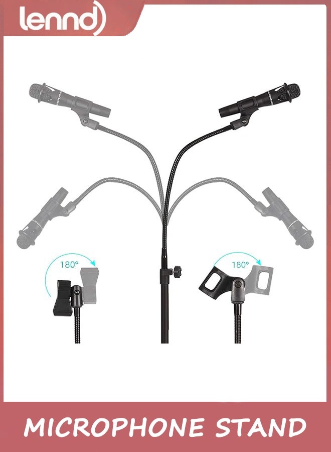 LENND Microphone Stand Boom Mic Stand-Kangziliang Mike Stand Gooseneck Microphone Stand Tripod Adjustable Height 91.5cm- 183with Mic Clips and 0.95cm- 1.59cm Adapter for Singing,Most Mics - Image 4