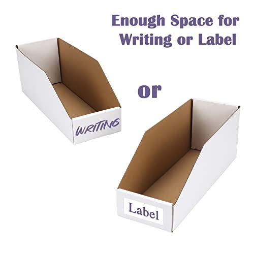 EXYGLO Cardboard Boxes, Pack of 35 Corrugated Storage Bins 12x4x4.5inch Pantry Organizer Bins for Shelves Garage Office Organization - Image 4