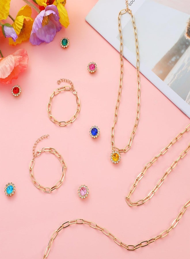 Prasacco 10 Pcs Charm Necklace Chain 10 Pcs Charm Bracelet Chain 18 Inches Paperclip Necklaces Charms Necklaces Paperclip Bracelet Chains Gold Chains for Jewelry Making - Image 3