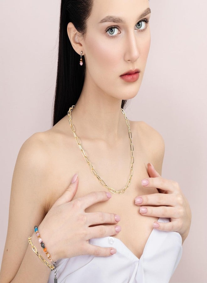 Prasacco 10 Pcs Charm Necklace Chain 10 Pcs Charm Bracelet Chain 18 Inches Paperclip Necklaces Charms Necklaces Paperclip Bracelet Chains Gold Chains for Jewelry Making - Image 5