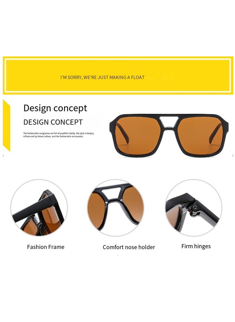 General Retro 70s Square Aviator Sunglasses Women Men Rectangular Sunglasses Flat Frame Fashion Sunglasses  - Image 2