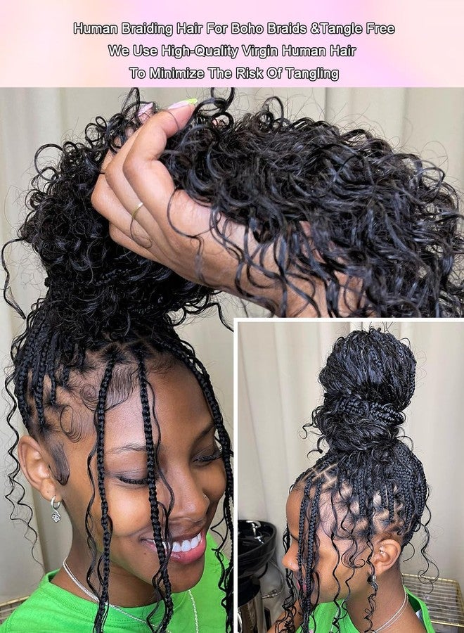 YNiSew 100 Percent Human Braiding Hair For Boho Braids Curly Human Hair Braiding Hair Full Bulk Human Hair For Braiding Wet Wavy 100g 2 Bundles No Weft Micro Braiding Hair Human Hair Extensions YNiSew - Image 3