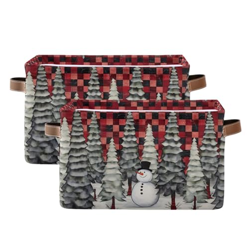 senya Christmas Basket Vintage Christmas Snowman Foldable Fabric Collapsible Storage Bins Organizer Bag for Storage Clothes - Image 3
