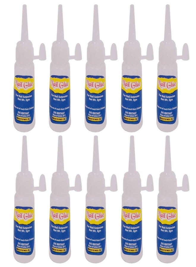 FStyler Nail Glue Super Strong Adhesive For Professional Nail Art Extension (Pack of 10) (White) - Image 1