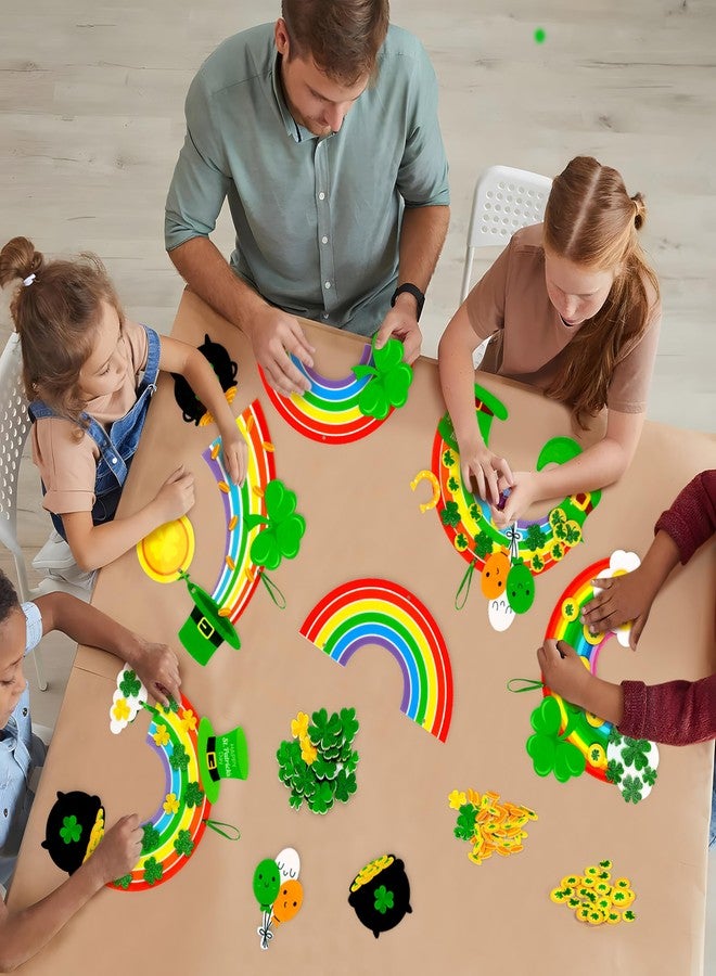 80UncleKimby 15Pcs St Patricks Day Crafts: Shamrock Rainbow DIY Art Kit Decorations for Classroom School Activities Party Supplies - Image 4