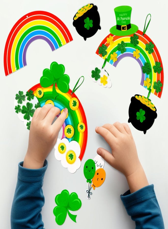 80UncleKimby 15Pcs St Patricks Day Crafts: Shamrock Rainbow DIY Art Kit Decorations for Classroom School Activities Party Supplies - Image 2