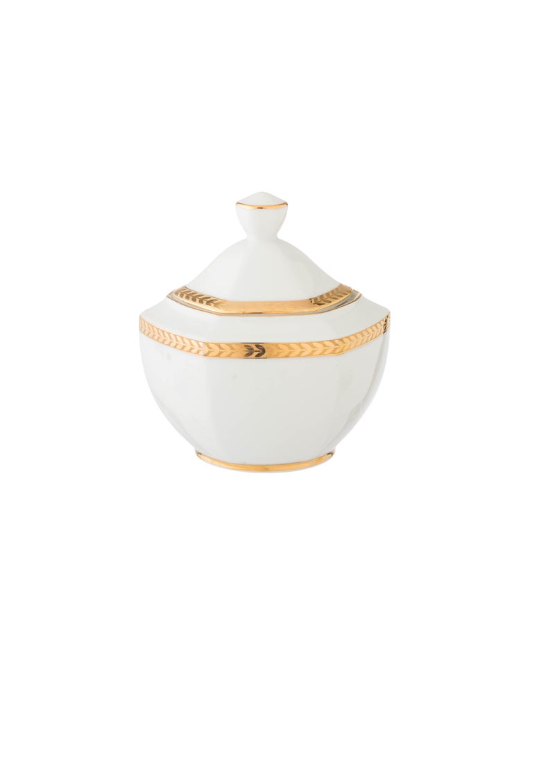 Dania German white and gold porcelain sugar bowl - Image 1