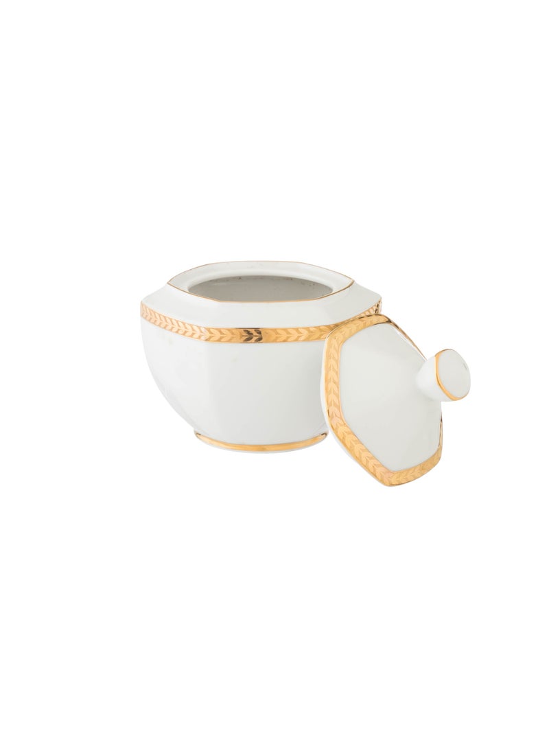 Dania German white and gold porcelain sugar bowl - Image 2