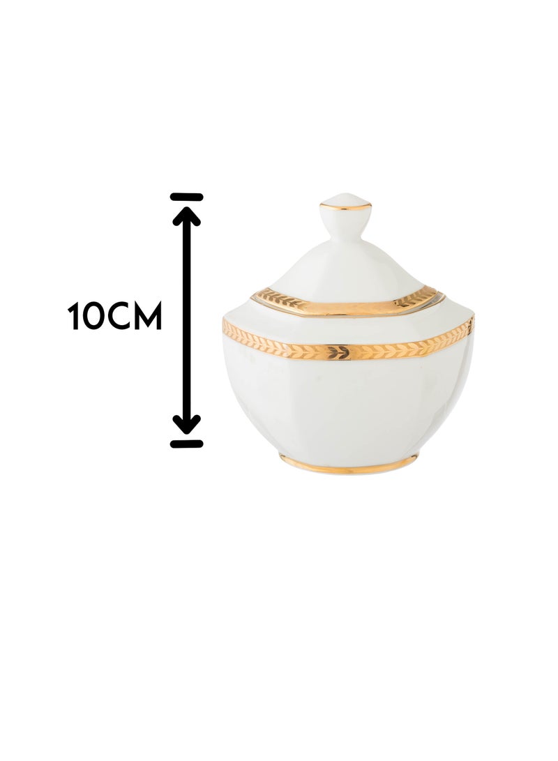 Dania German white and gold porcelain sugar bowl - Image 3