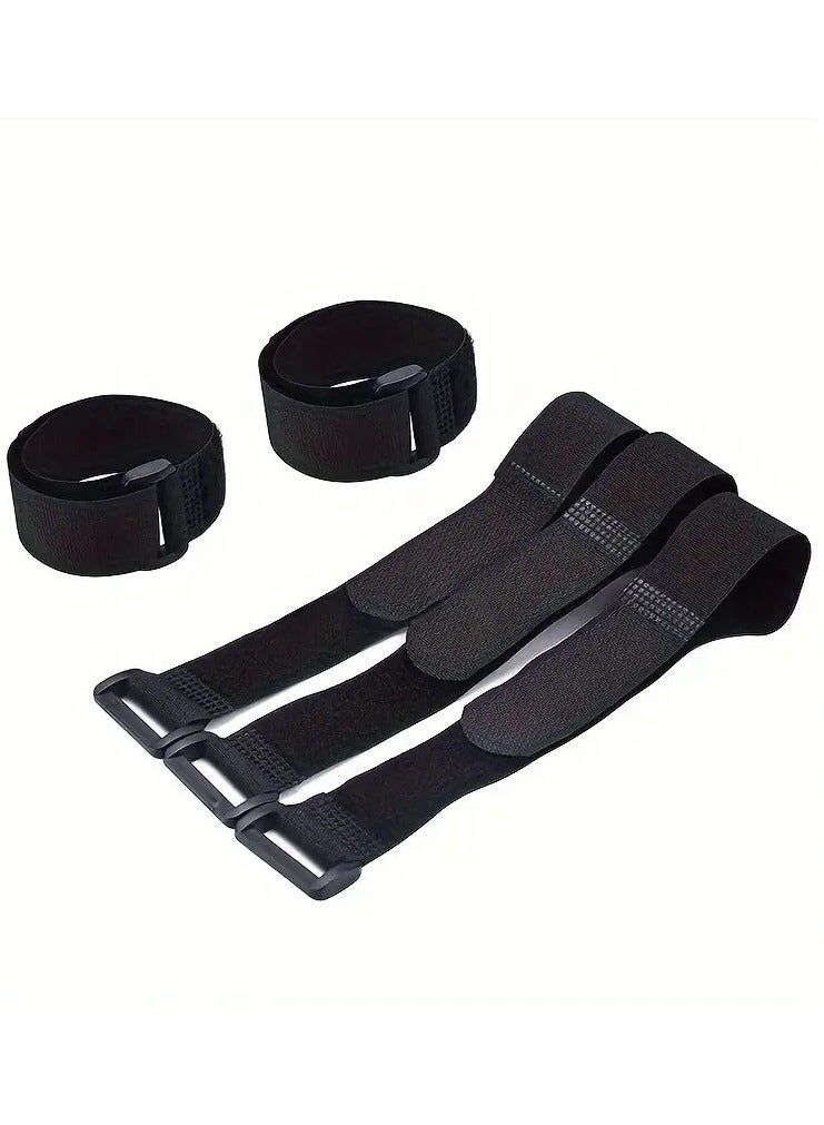 Loquat Reusable Ties And Organizers, Large 50cm Microfiber Straps, Durable Loop Ties With Adjustable Buckle For Organizing Work And Home Essentials. 50x2cm - Pack Of 10 Black. - Image 5