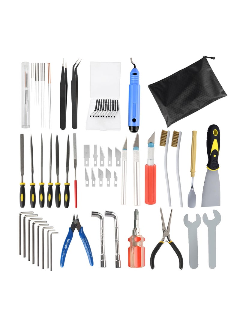 62PCS Printer Tools Kit, 3D Print Model Tool Includes Cleaning Tools Deburring  Disassembly Tool Storage Bag, for 3D Printing Maintenance Cleaning Removing Trimming Finishing Accessories - Image 1