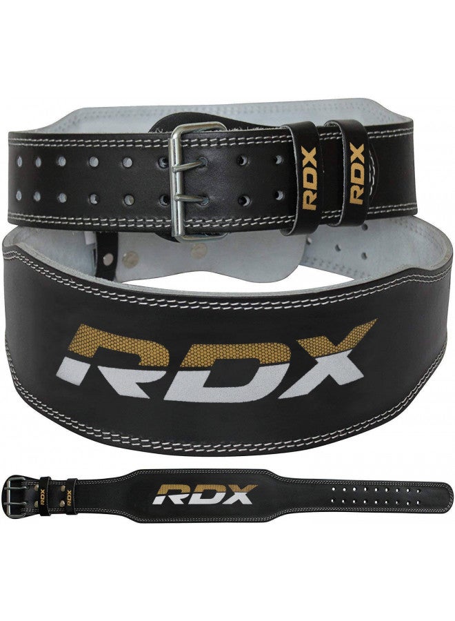Rdx RDX Weight Lifting Belt for Fitness Gym - Adjustable Leather Belt with 4 Padded Lumbar Back Support - Great for Bodybuilding, Functional Training, Powerlifting, Deadlifts Workout & Squats Exercise - Image 1