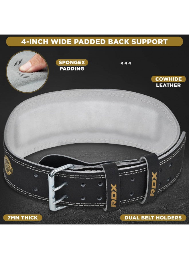 Rdx RDX Weight Lifting Belt for Fitness Gym - Adjustable Leather Belt with 4 Padded Lumbar Back Support - Great for Bodybuilding, Functional Training, Powerlifting, Deadlifts Workout & Squats Exercise - Image 3