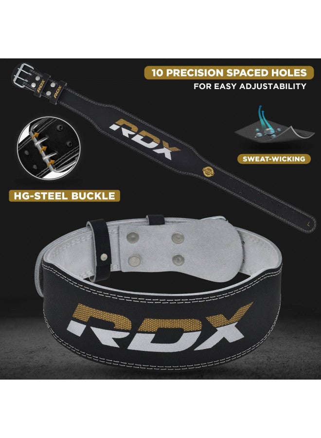 Rdx RDX Weight Lifting Belt for Fitness Gym - Adjustable Leather Belt with 4 Padded Lumbar Back Support - Great for Bodybuilding, Functional Training, Powerlifting, Deadlifts Workout & Squats Exercise - Image 5