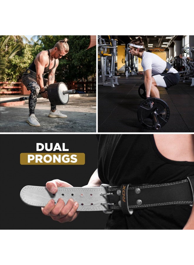 Rdx RDX Weight Lifting Belt for Fitness Gym - Adjustable Leather Belt with 4 Padded Lumbar Back Support - Great for Bodybuilding, Functional Training, Powerlifting, Deadlifts Workout & Squats Exercise - Image 4