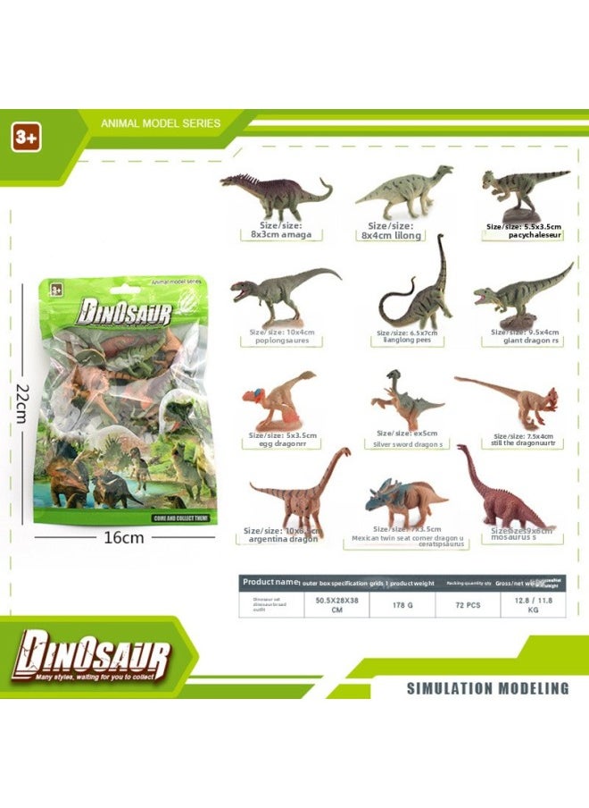 null - Simulation Ornaments Color Bag Toy Jurassic Small Dinosaur Model Tyrannosaurus Triceratops Sword Dragon Raptor-Color:BL-1188D 170g - Image 1