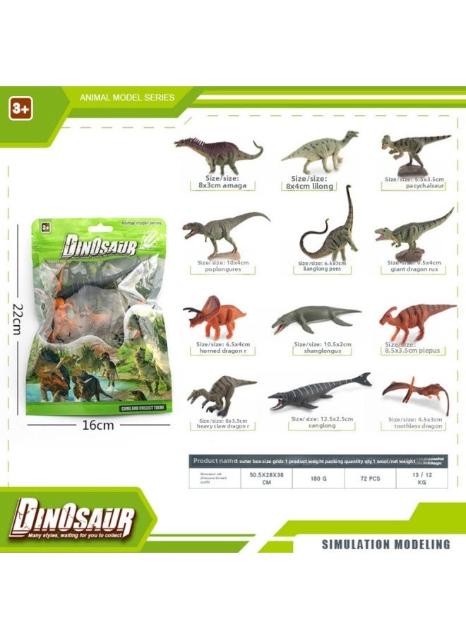 null - Simulation Ornaments Color Bag Toy Jurassic Small Dinosaur Model Tyrannosaurus Triceratops Sword Dragon Raptor-Color:BL-1188D 170g - Image 1