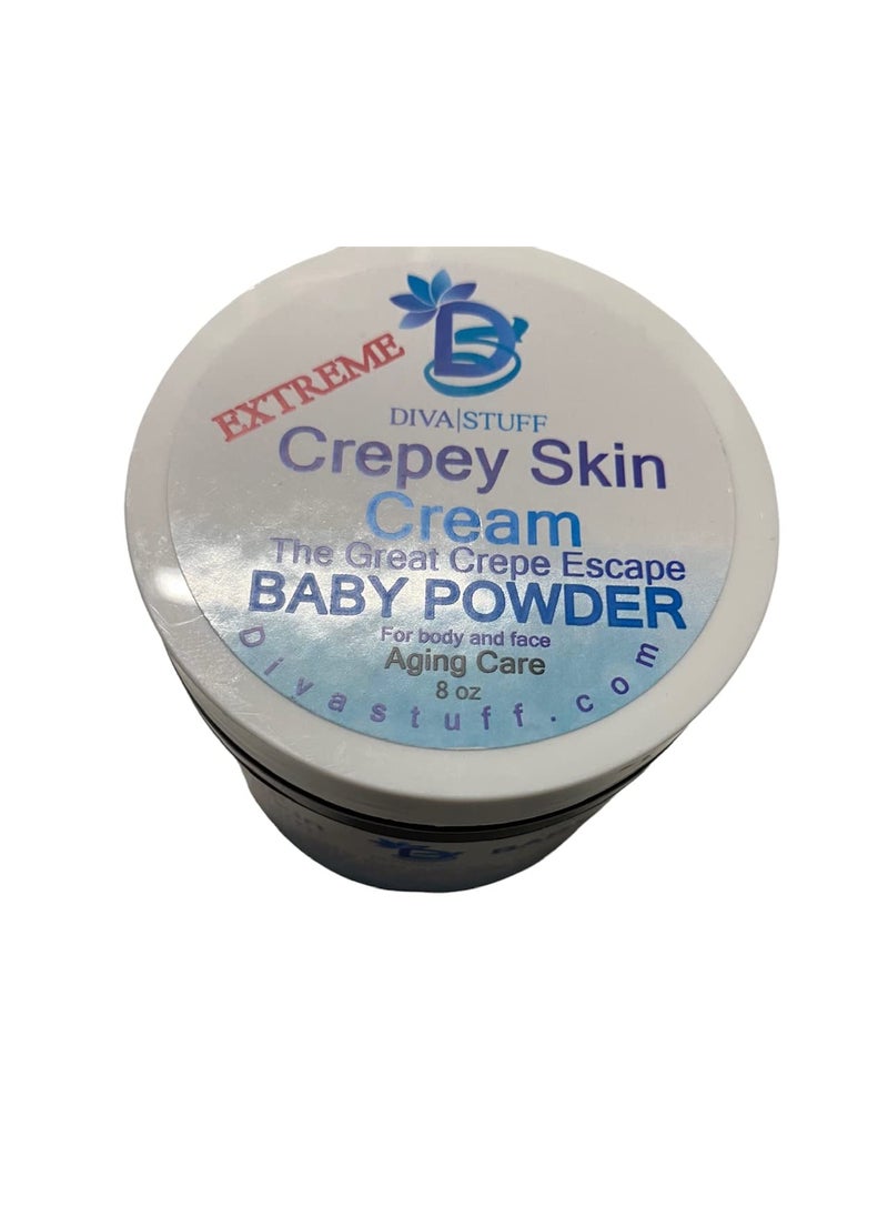 Diva Stuff - Diva Stuff Extreme Crepey Skin Body  Face Cream with Hyaluronic Acid Alpha Hydroxy and more for Dry  Damaged Skin 8oz  New Baby Powder Scent - Image 1