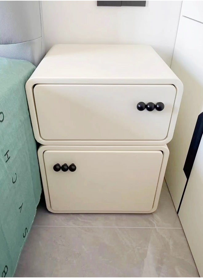 Raffine Modern Minimalist Design Rectangular Bedside Table Solid Wood Nightstand with 2 Storage Drawers Bed End Table for Bedroom Living Room 30x40x50 cm (Fully Assembled)  - Image 3