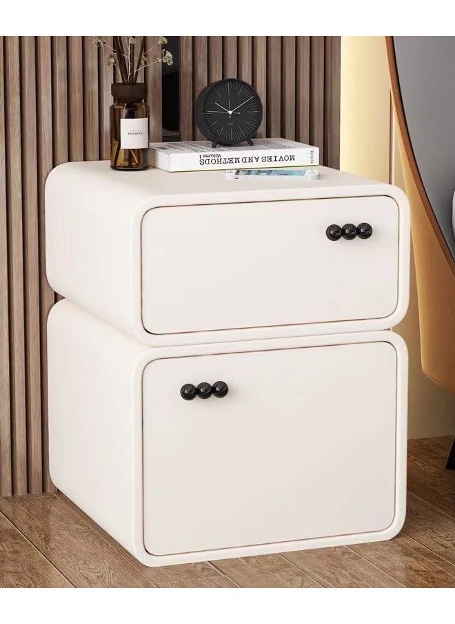 Raffine Modern Minimalist Design Rectangular Bedside Table Solid Wood Nightstand with 2 Storage Drawers Bed End Table for Bedroom Living Room 30x40x50 cm (Fully Assembled)  - Image 4