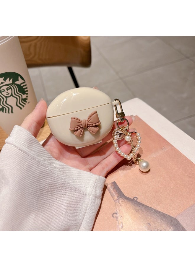 Generic - Honor Earbuds X7 Bluetooth Headset Protective Case Cartoon Soft Case Love Flower DIY-Color:Antique White Full Of Vitality + Pendant-Model:Huaqiangbei Pro 4 - Image 1