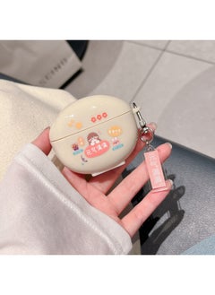 Honor Earbuds X7 Bluetooth Headset Protective Case Cartoon Soft Case Love Flower DIY-Color:Antique White Full Of Vitality + Pendant-Model:Huaqiangbei Pro 4