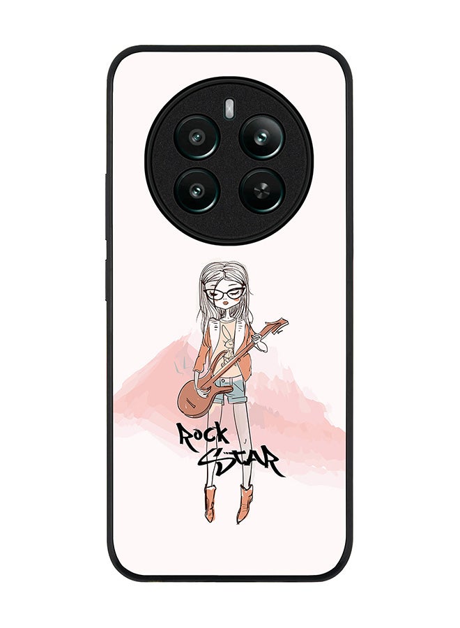 Stylizedd Rugged Black edge case for Realme 12 Plus 5G / Realme 12 4G, Slim fit Soft Case Flexible Anti Drop TPU Gel Thin Cover -  Rockstar Girl - Image 1