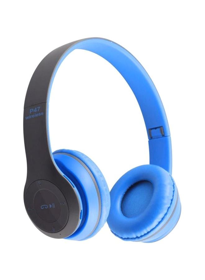 P47 Over-Ear Bluetooth Headphones Blue/Black - Image 1