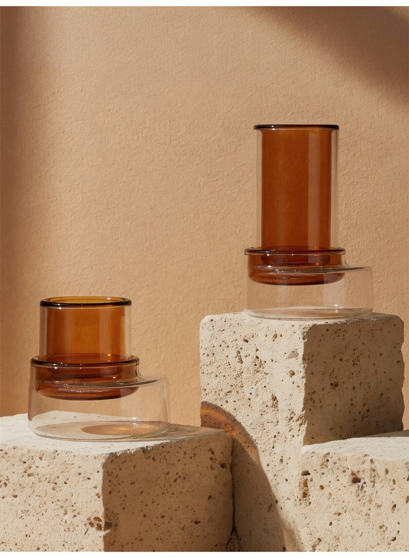 Raz Tea & Coffee Serving Set – Double-Wall Glass Design with Tinted Inner Cup & Clear Saucer - Image 2