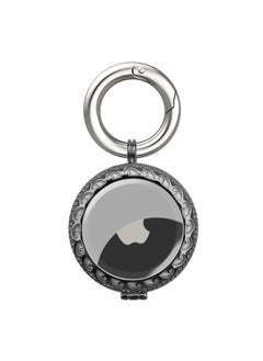 Suitable For Apple Airtag Anti-lost Location Tracker Metal Protective Case Jewelry Electroplated Keychain Protective Case-Color:Black Gold-Applicable Model:airtag/airtags