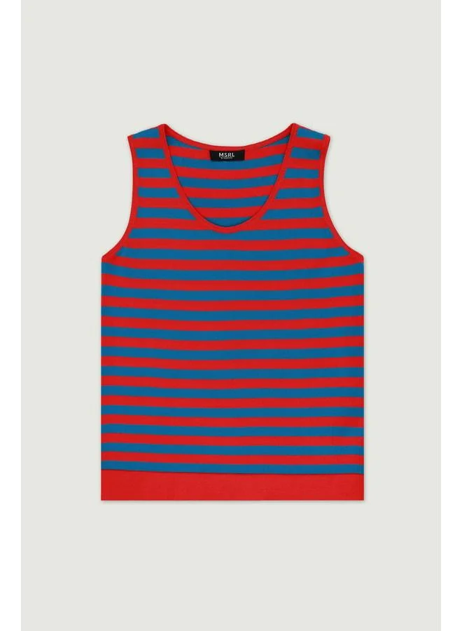 Mısırlı 1951 Coral Blue Striped Women's Tank Top.