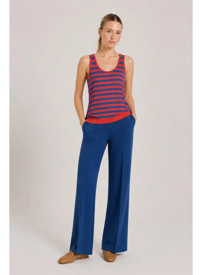 Mısırlı 1951 Coral Blue Striped Women's Tank Top.