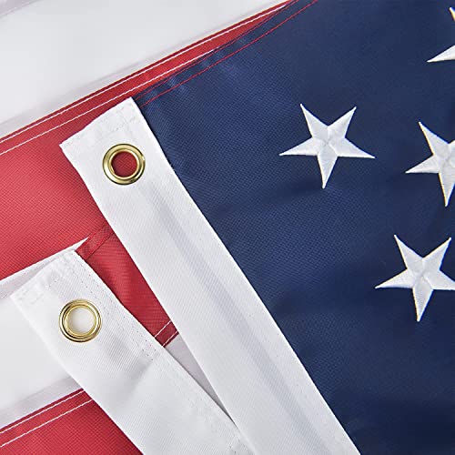 Olycole American Flag 2x3 FT, US Flag USA High Wind with Embroidered Stars, Sewn Stripes, Brass Grommets, Durable USA Flag Outdoor Outside - Image 3