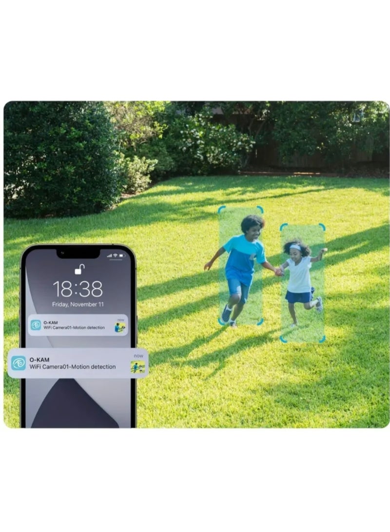 2K Dual-Lens WiFi Security Camera for Indoor & Outdoor Use with 64GB SD Card, Motion Detection Alerts, Full HD Night Vision, Two-Way Audio, Remote App Monitoring - Image 1