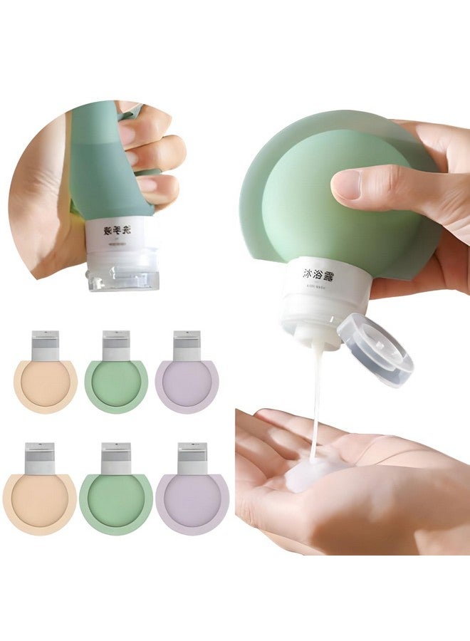 HELIMIX® Refiilable Travel Essentials (60 ML 6 pack) Bottel, Silicon Squeeze Bottles, Travelling Container For Shampoo, Cream And Body Lotion, bathing gel,Travel Accessories Total Jars for Cream - Image 1